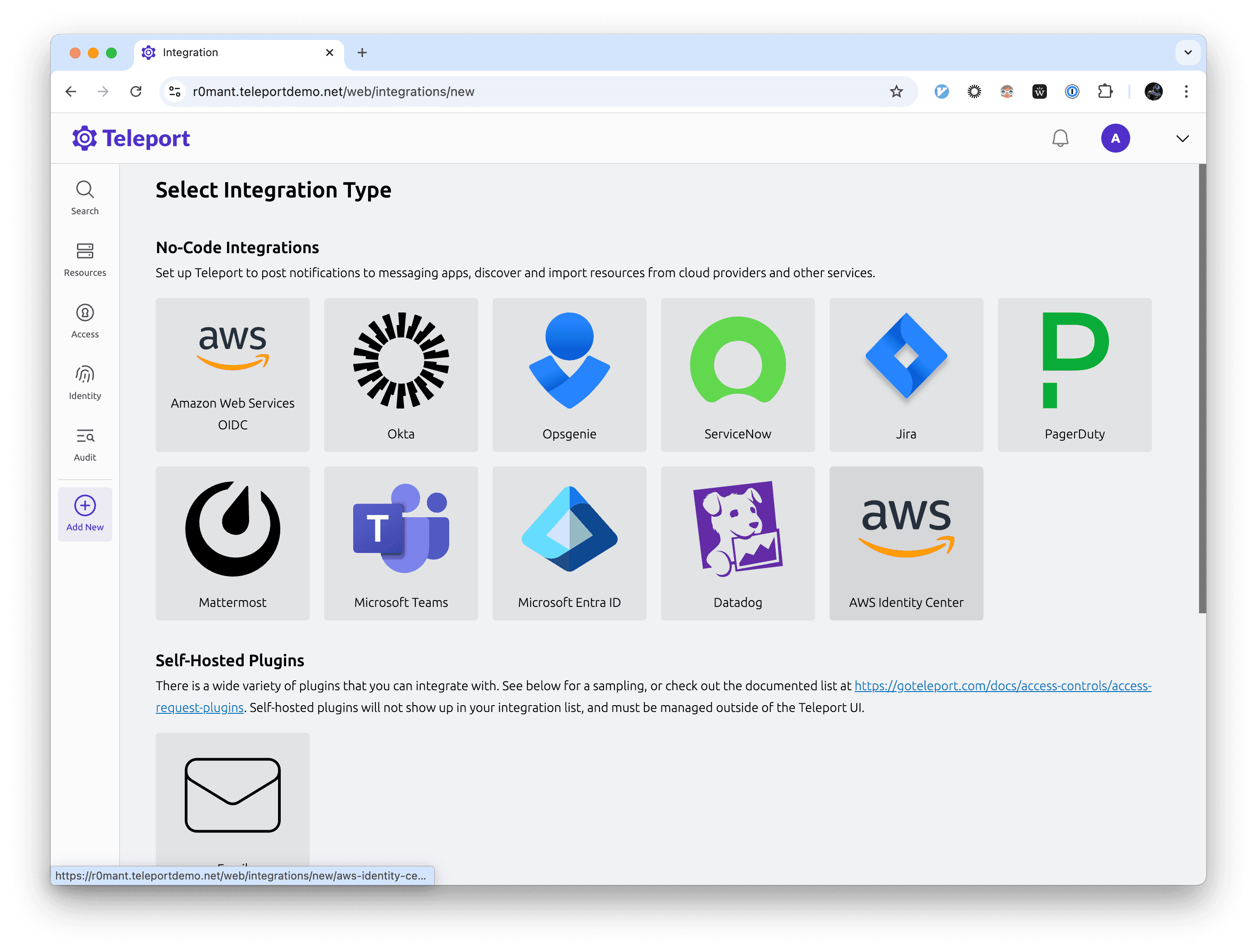 Pick Identity Center integration